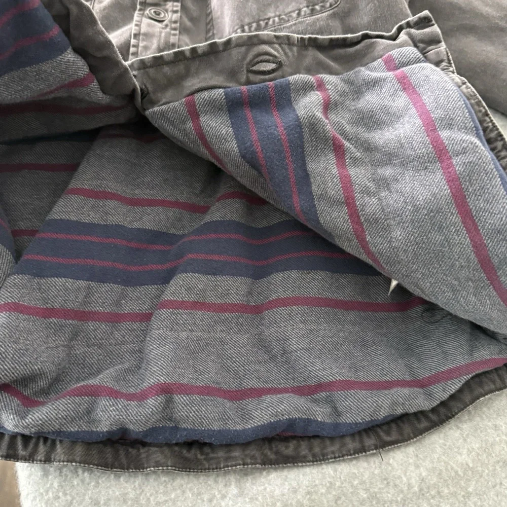 Faherty Stretch Gray Blanket Lined CPO Shirt Jacket Workwear Men's Small
